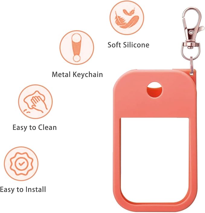 Silicone Case for Touchland Hand Sanitizer Spray 1 FL OZ., Stylish Protective Cover with Keychain Hanging Accessory
