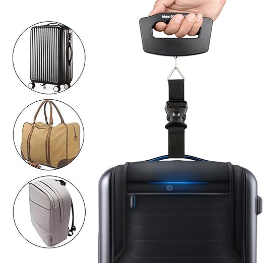 Handheld Digital Luggage Scale with Grip for Travel Portable Electronic Weighing Suitcase and Bag 110Lb/50kg Black