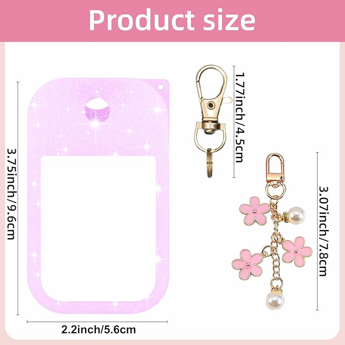 Silicone Case Compatible with Touchland Hand Sanitizer Spray Mist 1 oz with Flower keychain