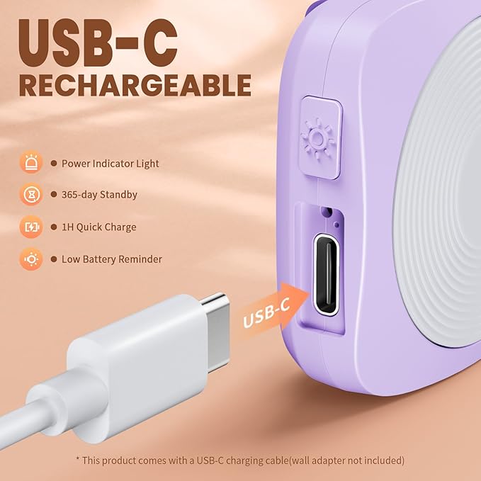 WSDCAM Personal Safety Alarm for Women, 130dB Loud Keychain Alarm with 3-Color LED Safety Light, Rechargeable Self Defense Keychain Personal Alarms for Women, MissCubie™GlowSafe Box (Purple)