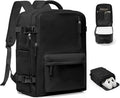 VGCUB Travel Backpack for Women Men for Spirit Airlines Personal Item Bag 18x14x8 Inches Laptop College Waterproof Carry on Flight Approved Work Backpack Mochila de Viaje,Black