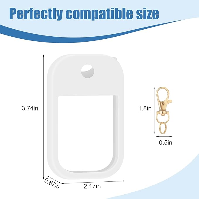 Hand Sanitizer Spray Case Compatible with Touchland, Silicone Hand Sanitizer Case Holder with Keychain for Power Mist and Glow Mist 1 fl oz, (White)