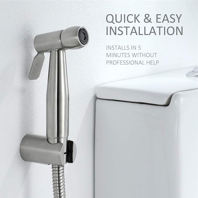 Handheld Bidet Sprayer Toilet with 59in ABS Flexible Telescopic Shower Hose for Bathroom Douche Diaper Cleaning, Pet Bath, Closestool, Squatting Pan, Floor Cleaning
