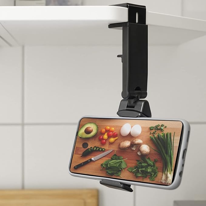 Wicked Chili 2X Airplane in Flight Phone Holder | Travel Essential Gadget for Plane | Universal Foldable Pocket Size Smartphone Mount | 360° Rotation | Train Work Monitor Kitchen & Video (Patented)