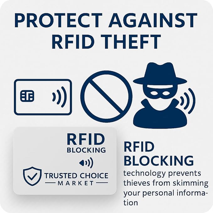 RFID Blocking Cards 6-Pack – NFC Contactless Protection for Credit, Debit, ID, ATM Cards & Passport – Slim Anti-Theft Card Blocker for Wallet & Purse (Grey)