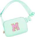 Uygafly Belt Bag Fanny Pack Crossbody Bags with Initials Letter Patch Cute Stuff Birthday Gifts for Teenager Girls Trendy Stuff for Teens | Light Green,M