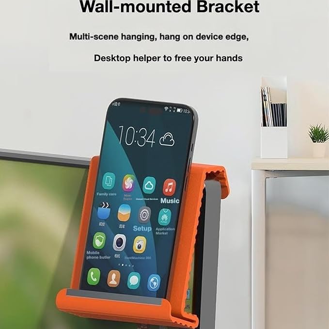 Portable Foldable Silicone Phone Holder, Universal Flexible Cell Phone Stand for Phone & Tablet, Fully Adjustable Cellphone Stand for Desk, Portable Airplane Gadgets Long Travel Essentials (Black)