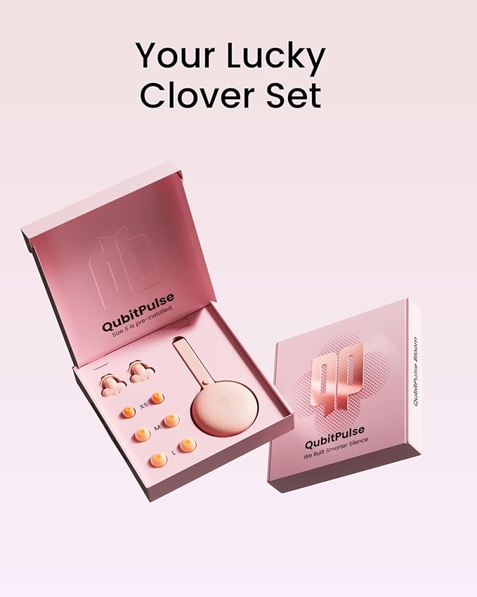 Bloom Ear Plugs for Small Ear Canals – Ultra-Comfy Patented Qufits Tips, Noise Cancelling, Reusable Silicone Earplugs for Sleeping, Study, Travel – Stylish Feminine Design (Blush)