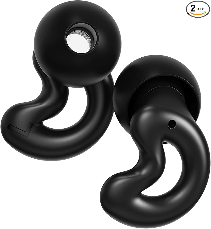 Concert Ear Plugs Ear Protection 19db,Reusable,Patented Moon Design,5-layer Filter, XS S M L Silicone Tips With Carry Case,Long-Wear Comfort Earplugs For Concert,Loud Music,Rave,Festival