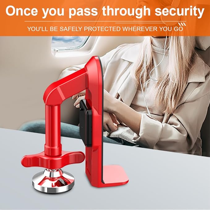 Dodorado Portable Alarm Door Stopper - Travel Security Door Stop with Vibration Alert, No Tools Needed for Hotel & Home Office (2)