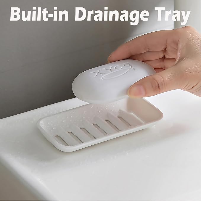 AIDIMMING Compact Travel Soap Case, Leakproof Soap Container with Lid, Portable Bar Soap Holder for Traveling, Soap Box for Bathroom, Shower, Gym, School, Camping, Vacation, Outdoor (White)