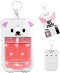Puppy Silicone Case for Touchland Hand Sanitizer Spray 1 floz (30ml), Cute Dog Cover with Keychain & 5 Charms