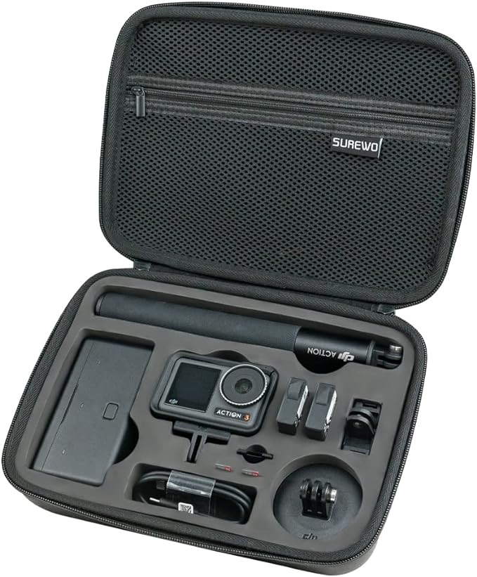 SUREWO Surface-Waterproof DJI Osmo Action 6 Carrying Case,Travel Portable Bag Compatible With DJI Osmo Action 6/5 Pro/4/3 Adventure Combo Accessories
