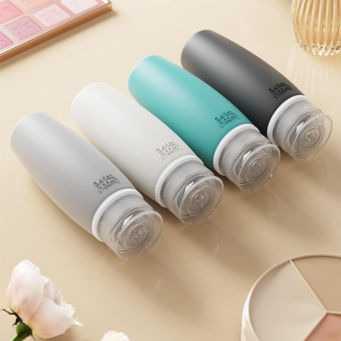 PACKISM 6 Pack TSA Approved Travel Bottles Set - Leak Proof 3.4oz Silicone Squeeze Containers for Toiletries, Refillable Accessories for Shampoo Conditioner Lotion Body Wash, BPA Free (Bottles Only)