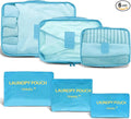 6 Set Packing Cubes for Travel Luggage Packing Bags Reusable Lightweight Suitcase Organizer Cubes Set for Travel Accessories (Sky Blue)