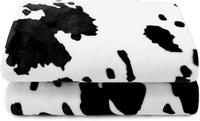 Black and White Throw Blanket, Soft Warm Cozy Blanket Throw for Car Seat Stroller Travel, Home Room Bedroom Decor for All Seasons, Birthday Gifts for Girls Boys 40"x50"