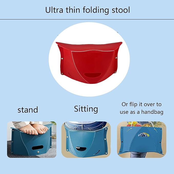 Travel Foot Rest for Airplane Long Flights,Portable Folding Under Desk Foot Stool,Relieves Back & Knee Pain,Comfortable for Long Flights,Cars,Trains,Ultralight Mini(Red+Blue)