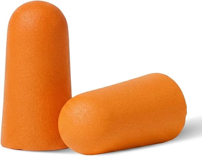 Soft Foam Earplugs, 33 dB NRR, (6 Pair 12 Ear Plugs) Maximum Protection for Sleeping; Silence Snoring, Airplanes, Airports, Power Tools, Phone Conversations, Loud Work Environments (Orange)