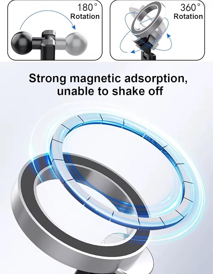 Travel Phone Holder – Clip Mount for Airplane Seat, Luggage Handle & Desk – Universal Foldable Magnetic Stand for iPhone, Car, Rail & Kitchen Use