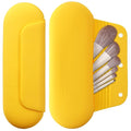 AGIKET Silicone Makeup Brush Holder Travel Cosmetic Bag：Soft Portable Cosmetic Face Brushes Holder with Upgrade Anti-Fall Out Magnetic Closure, Large Travel Makeup Brush Case - Yellow