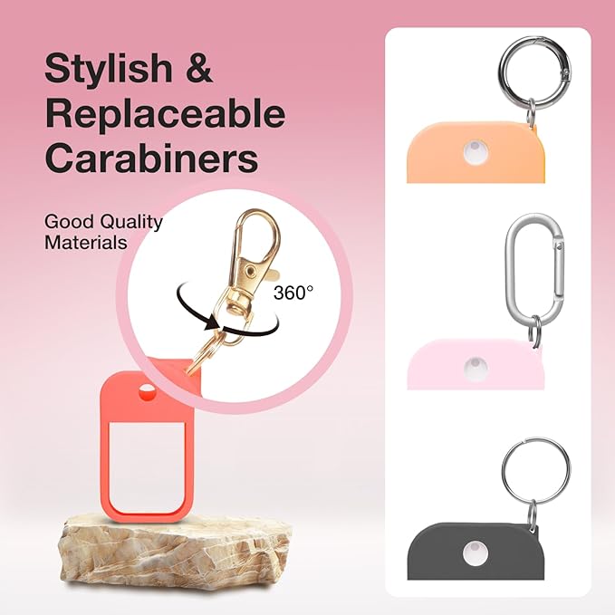 4 PCS Soft Silicone Case for Touchland Power Mist (1FL. OZ./30 mL), Protective and Stylish Case with Keychain Compatible with Touchland Hand Sanitizer Spray (Red/Orange/Pink/Black)