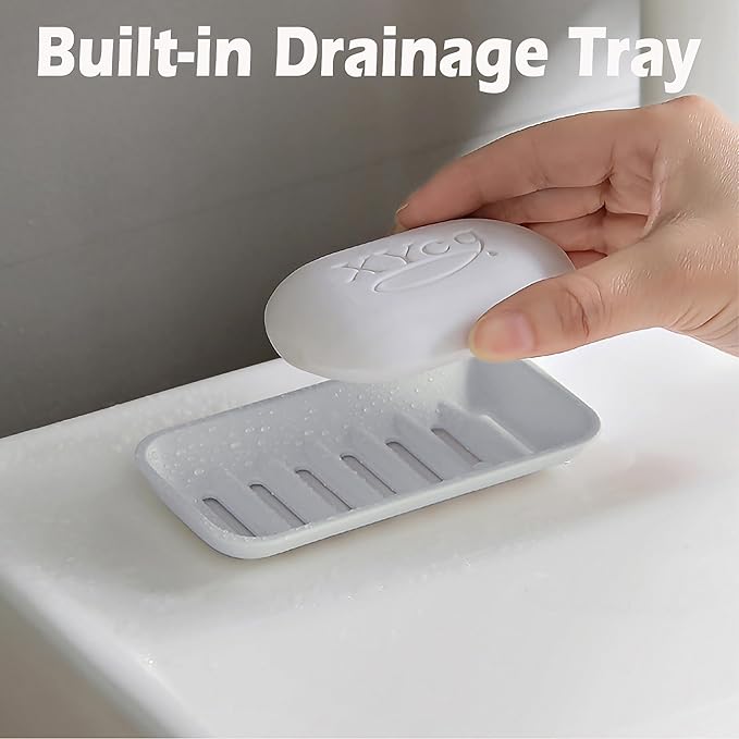 AIDIMMING Leak Proof Travel Soap Case with Draining Layer, Portable Soap Container for One Regular Bar Soap, Shatter-Proof Soap Holder for Traveling,Camping,Gym,Outdoor,Compact Bar Soap Caddy (Gray)