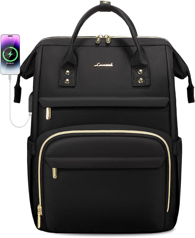 LOVEVOOK Laptop Backpack for Women 14 Inch, Teacher Nurse Work Bag Anti-Theft Travel Backpack with USB Charging Port for College Business Casual