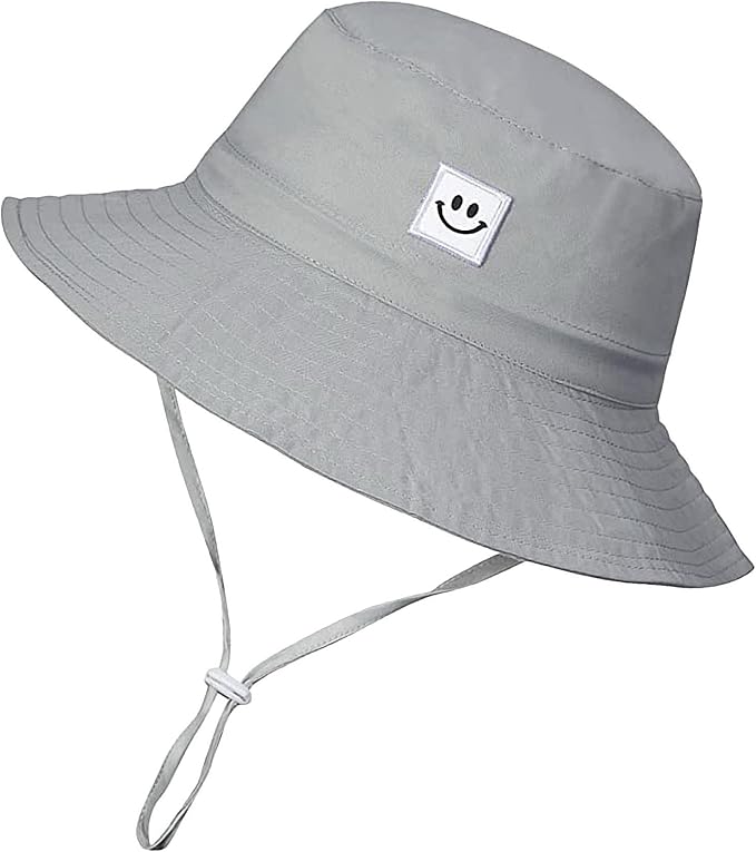 55cube UPF 50+ Baby & Toddler Sun Hat, Wide Brim Infant Bucket Hat for Beach & Outdoors, Adjustable Fit for Ages 0-4 Years