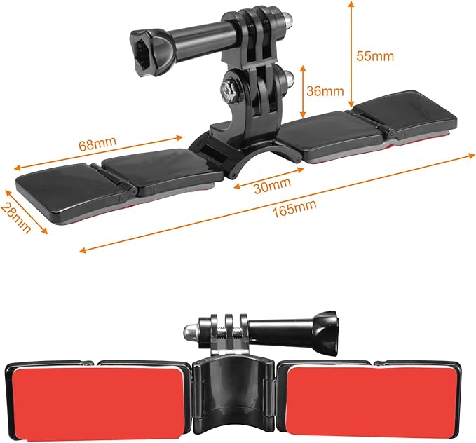 Motorcycle Helmet Chin Mount Kits with Adhesive Curved Pads Compatible with GoPro Hero 13, 12, 11, 10, 9, 8, 7, (2018), 6 5, Hero Black, Session, Xiaomi Yi, SJCAM, Campark (Version A)