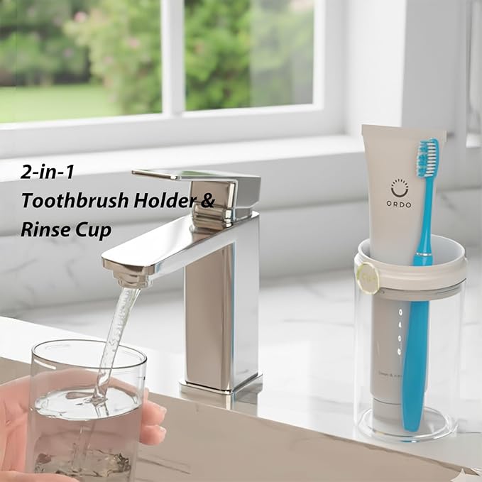 Toothbrush Travel Case, Travel Toothbrush Holder with Toothbrush Head Cover Cap for Travel, Business Trip, School, Camping, Home (Clear)