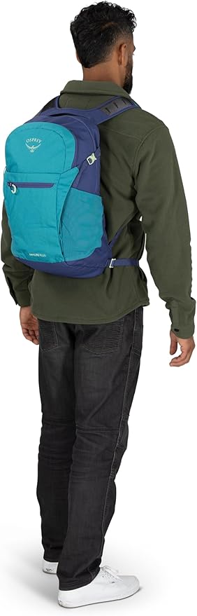 Osprey Daylite Plus Commuter Backpack - Lightweight, Everyday Pack with Laptop Sleeve and Water Bottle Pockets - Ideal for Work, School, and Travel with Versatile Storage, Liquify Print/Kakio Pink