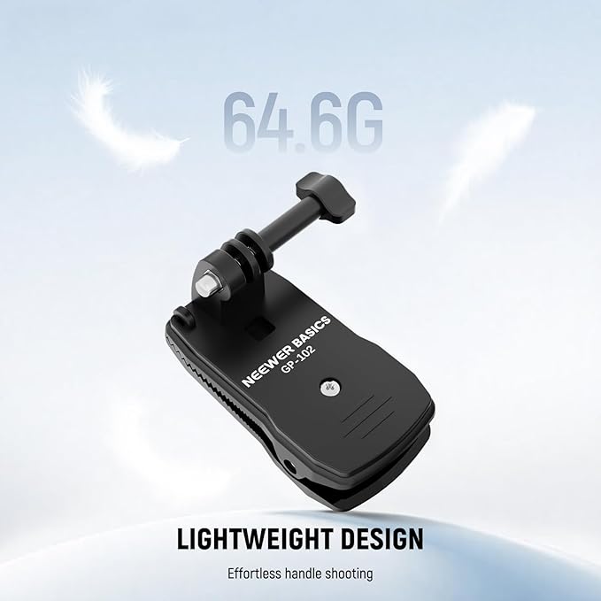 NEEWER Basics Backpack Strap Clip Clamp Mount Holder, Three Prong Adapter Compatible with GoPro Hero Insta360 DJI AKASO Action Camera Accessories for POV Video Recording, GP-102