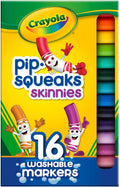 Crayola Pip Squeaks Skinnies Washable Marker Set (16ct), Mini Markers for Toddlers, Thin Coloring Markers for Kids, Spring Crafts Supplies