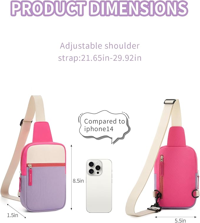 Mothers Day Gifts for Daughter, Birthday Graduation Gifts for 8 9 10 11 12 Year Old Teens Girls Her,Fanny Pack Sling Crossbody Bag Belt Bags Purse, Preppy Teen Girl Gift Trendy Stuff Travel Essentials