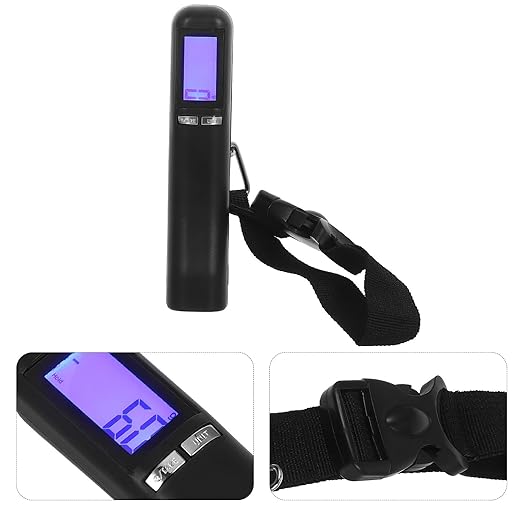 Digital Hanging Luggage Scale with High-Strength Strap, Handheld Electronic Travel Weight Scale for Suitcase Baggage Weighing Up to 50Kg/110Lb, Backlit Screen for Accurate Airport