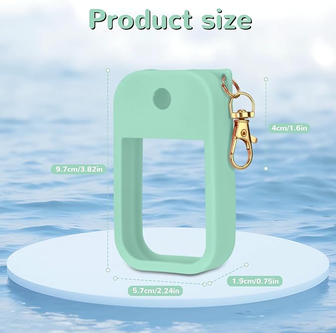 Hand Sanitizer Spray Case Compatible with Touchland Power Mist 1 oz – Silicone Case with Keychain for Touch Land Mist 1 fl oz（30 ml）, Hydrating Hand Sanitizer Accessory for 1 fl oz(Green)