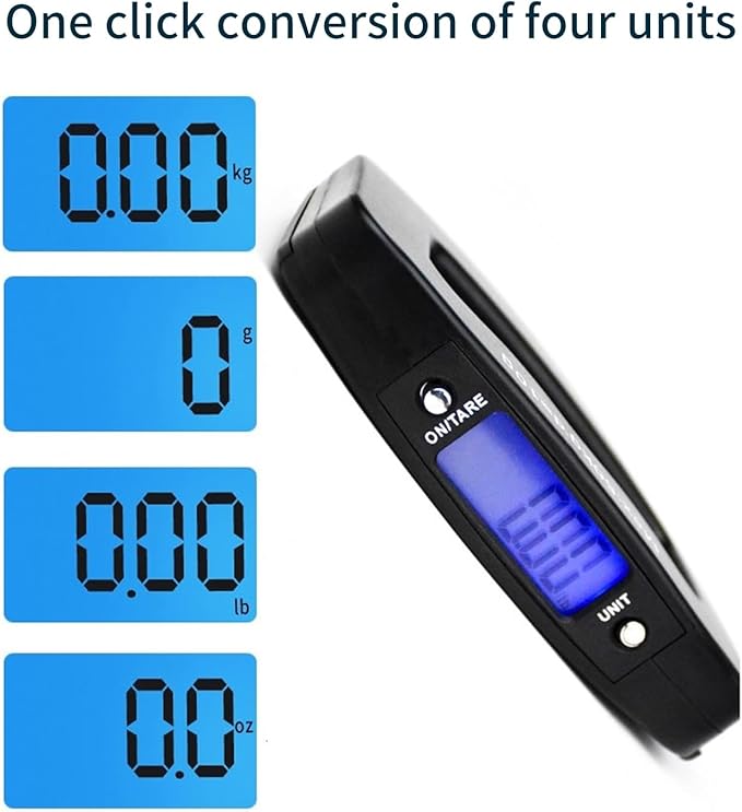 Digital Luggage Scale Portable Suitcase Weighing Scale 110lb/50kg Portable Handheld Suitcase Weight Scale with Hook