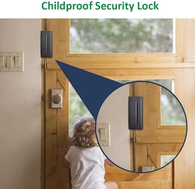 Home Security Door Reinforcement Lock for Kids Safety Upgraded Front Door Locks Withstand 800 lbs Metal Child Proof Door Latch Lock for Inside Door Top Extra Flip Lock High Deadbolt Lock Home Defender