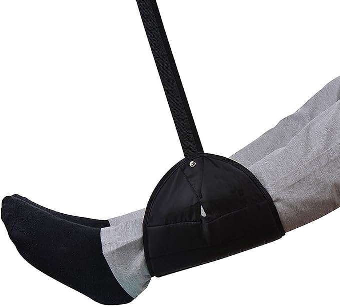 Travel Foot Hammock for Long Trip Airplanes Train Office Lightweight Practical Mesh Fabric Foldable Compact Rest Comfortable Rest for Long