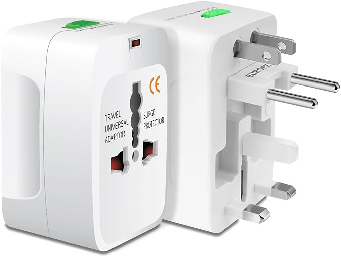 Portable Worldwide Universal Power Adapter All in One International Out of Country Travel Wall Charger Plug for Wall Plug Input in USA EU UK France Italy Australia India Outlets by Cellet