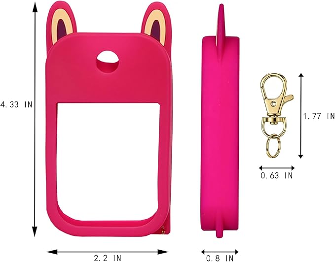 Silicone Case Compatible with Hand Sanitizer Spray, Protective Case with Keychain for Power Mist (Fit for 1 FL OZ), Hand Sanitizer Spray Accessory