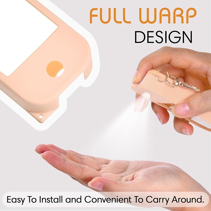 Silicone Case Compatible with Touchland Hand Sanitizer Spray, Protective Case for Spray 1FL. OZ (Blush Beige(1PCS))
