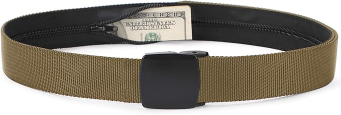 SUOSDEY Travel Money Belt, Nylon Hidden Money Pocket Belt with Plastic Buckle