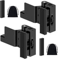 Upgraded Portable Security Door Reinforcement Lock - No Drilling Flip Lock Latch Prevents Unauthorized Entry Fits Inward-Opening Doors, Apartment, Hotel, Travel (Black-2 Pcs)