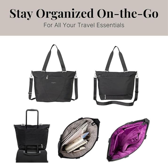 Baggallini Avenue Tote - 12x18 Laptop Tote Bag for Women - Lightweight Work Travel Carry On Bag