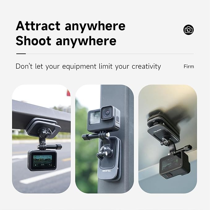 TELESIN Magnetic Mount, 360° Rotating Backpack Clip with Phone Holder for iPhone Accessories for Hero 13 12 11 10 Akaso Insta360 Ace Pro 2 X5 X4 X3 DJI Nano Action 6 5 Pro 4 3 Pocket 3 Bike Motorcycle