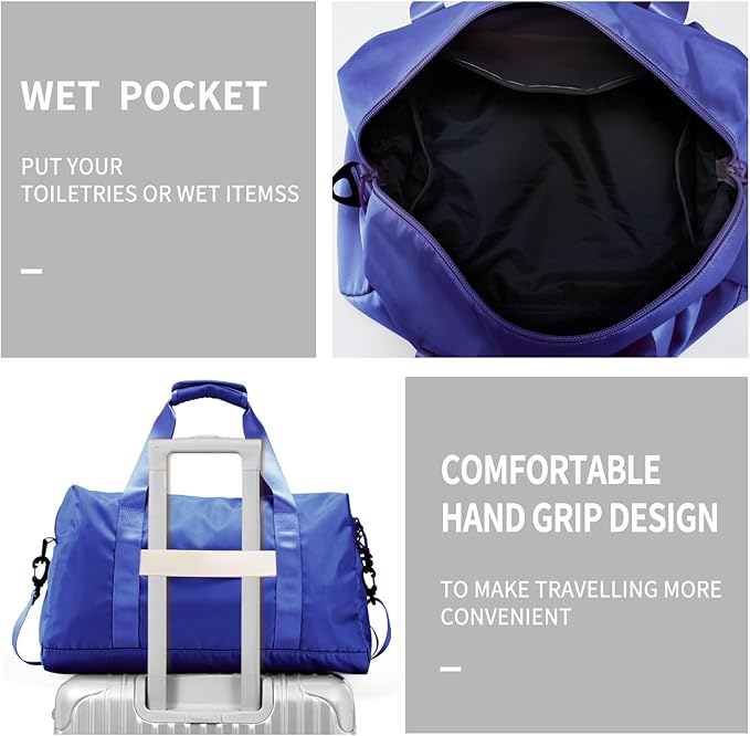 Travel Duffle Bag, Sport Gym Bag for Men and Women with Wet Pocket, Weekender Bag Carry on Tote Bags for Airplane