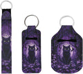 Suobstales 3Pcs Travel Bottles Keychain Holder Set,Travel Bottle Sleeves+Neoprene Chapstick Holders+Lanyard Keychain