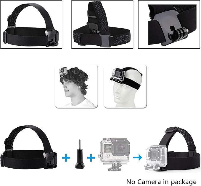 Head Mount Strap Chest Strap Mount Compatible with Gopro Hero 13 12 11 10 9 8/AKASO EK7000 Brave 4 7LE/DJI Osmo Action 5 Pro/ODDV/Hiicam/Apexcam Action Camera