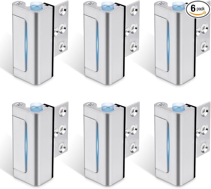 Door Reinforcement Lock, 6PACK Home Security Door Lock Withstands 800 lbs, Childproof Top Door Lock Latch for Toddlers Safety, Inside Night Defender for Inward Swinging Doors